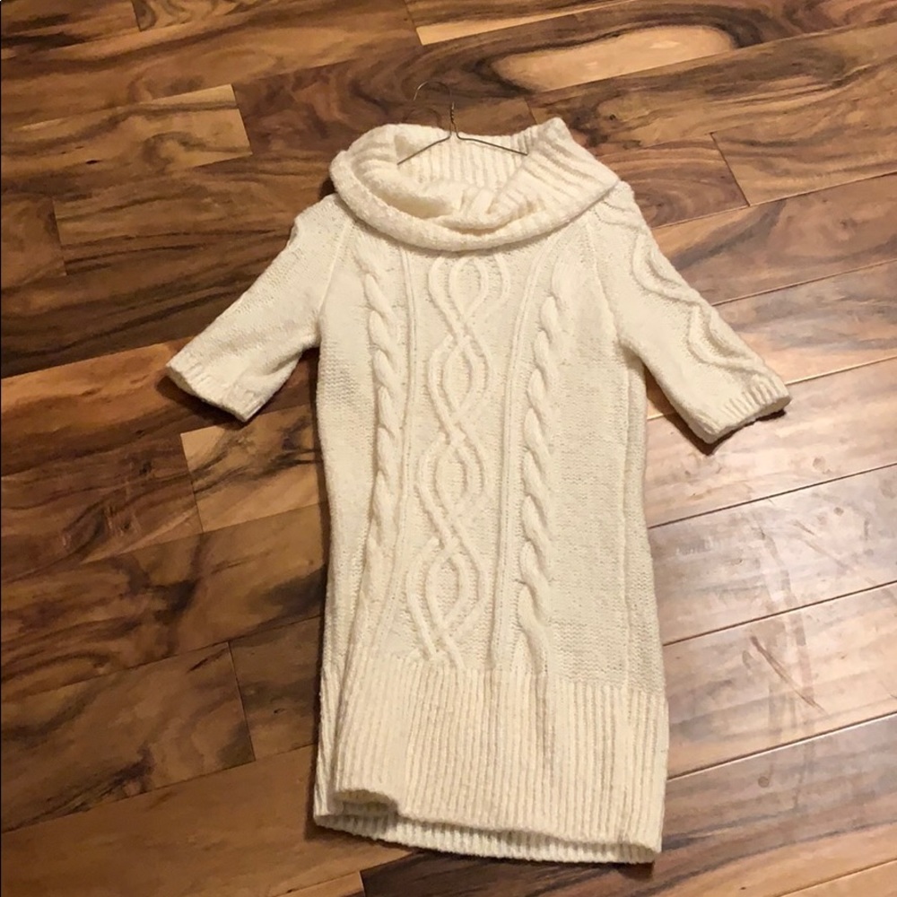 Cow neck cable sweater dress!